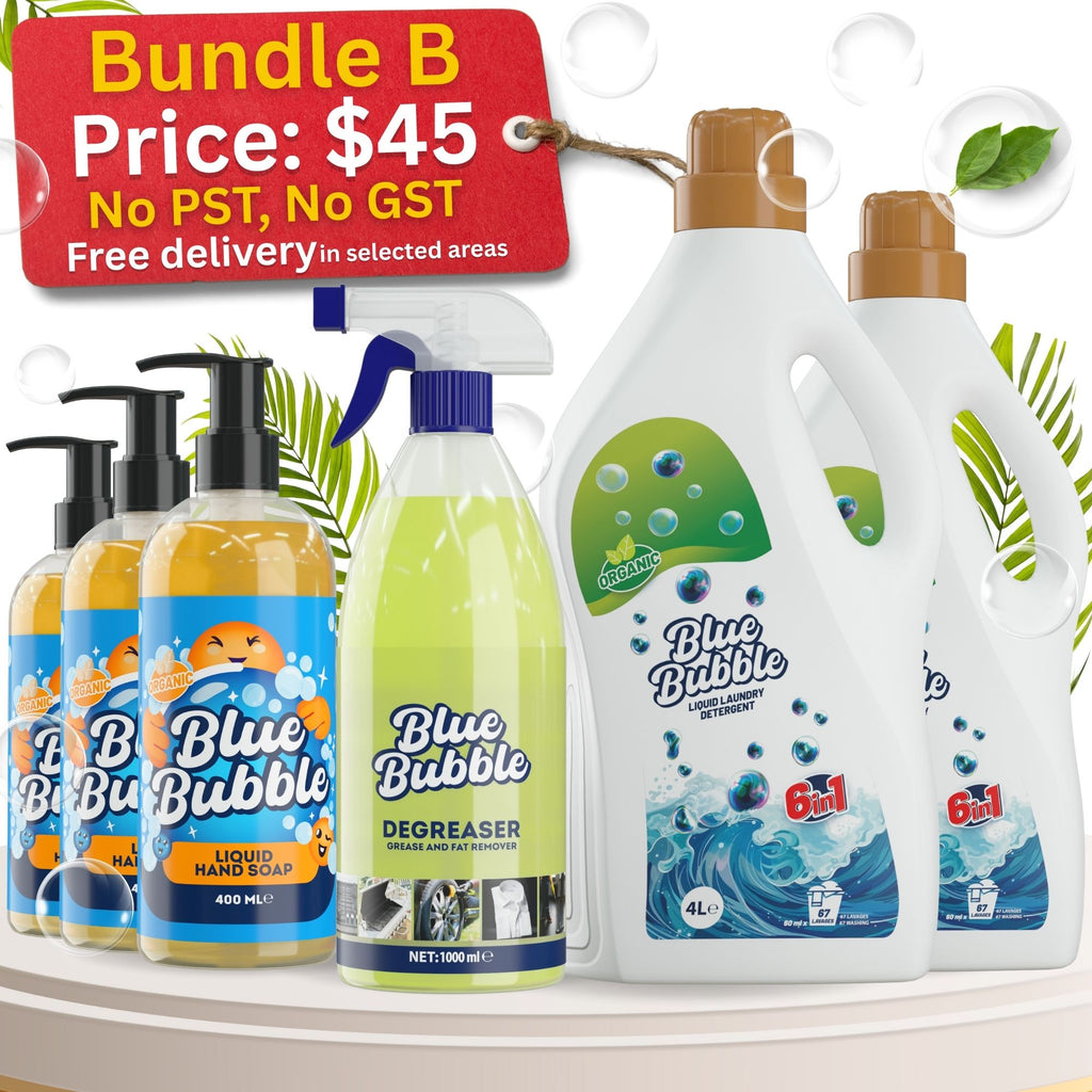 2×4L Eco-Friendly Laundry  Detergent + 3 Free  Eco-Friendly Hand Soap + 1 Heavy -Duty Degreaser 1 L