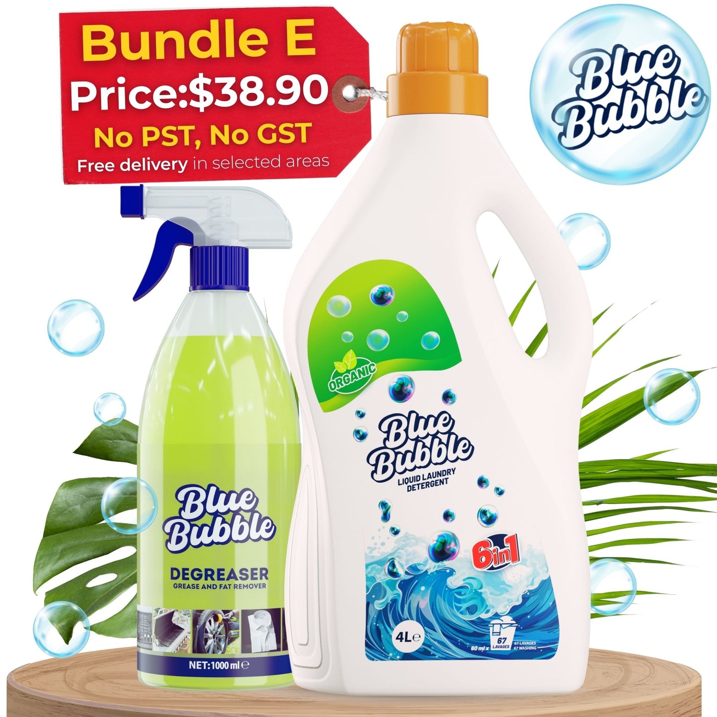 1×4L Eco-Friendly Laundry Detergent + 1 Heavy -Duty Degreaser 1 L